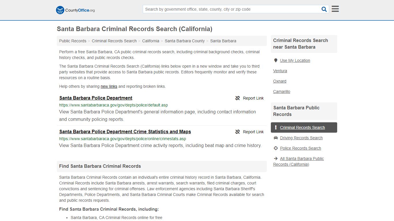 Criminal Records Search - Santa Barbara, CA (Arrests ...